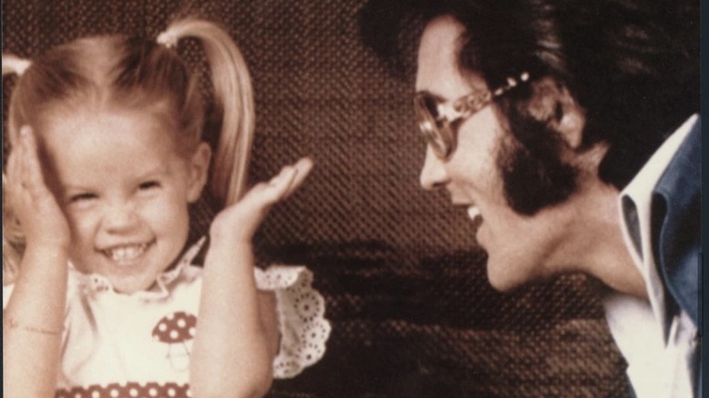 Lisa Marie Presley, childhood photo, with dad Elvis 