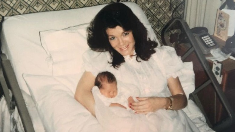 Lisa Vanderpump holding newborn Pandora