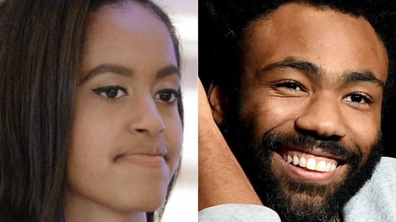 Malia Obama and Donald Glover smiling