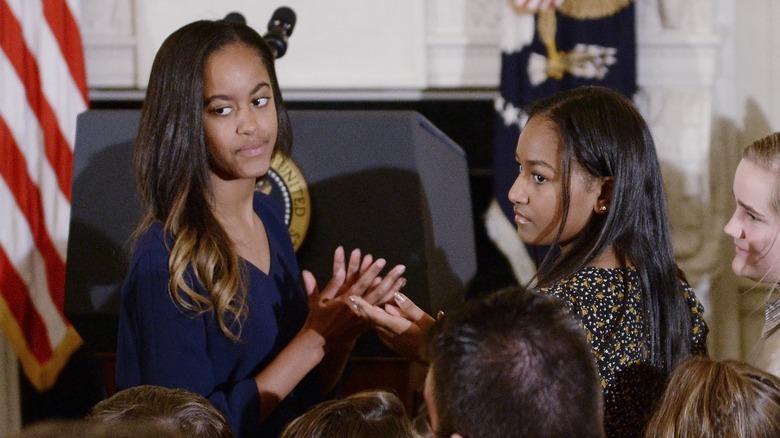 Malia and Sasha Obama at a White House event