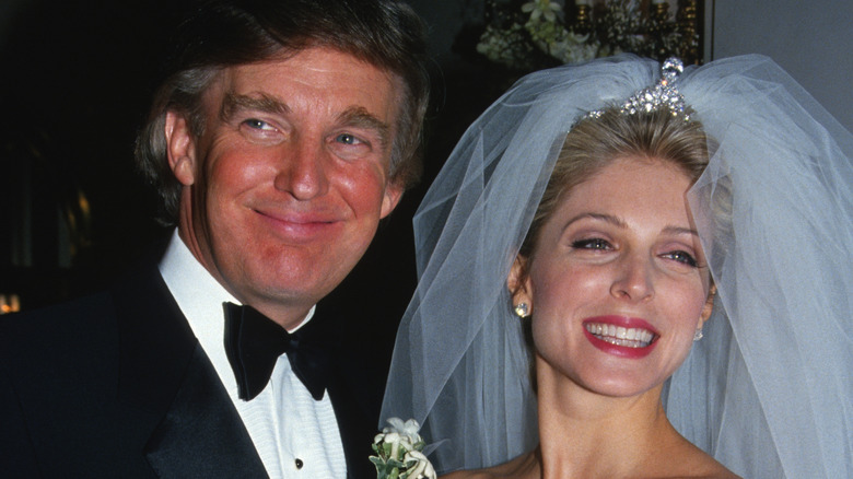 Donald Trump and Marla Maples on their wedding day