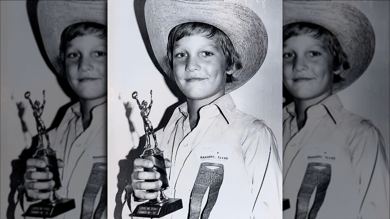 Matthew McConaughey as child in cowboy hat