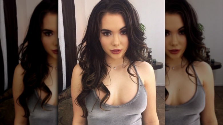 McKayla Maroney wearing gray camisole