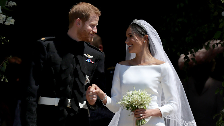 Prince Harry and Meghan Markle at their wedding 