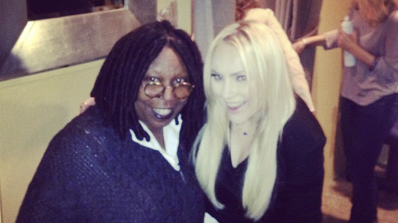 Whoopi Goldberg and Meghan McCain posing for photo together