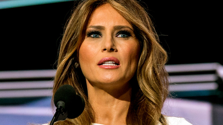 Melania Trump giving a speech 