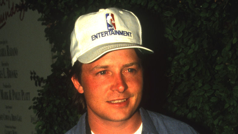 Michael J. Fox wears NBA hat