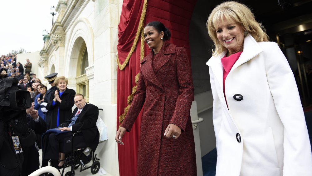 Michelle Obama and Jill Biden at Donald Trump's Inauguration