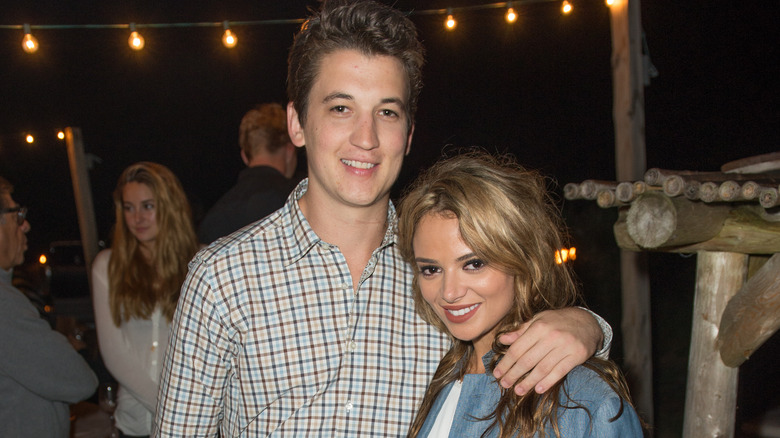 Miles Teller and Keleigh Sperry posing