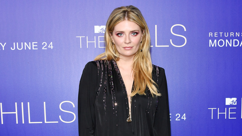 Mischa Barton, "The Hills" red carpet in 2019, wearing all black, not smiling