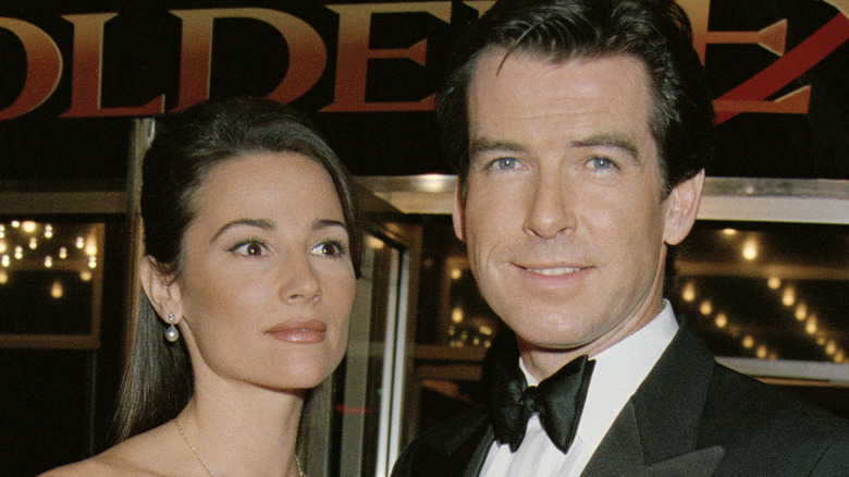 Pierce Brosnan and Keely Shaye Smith smiling 