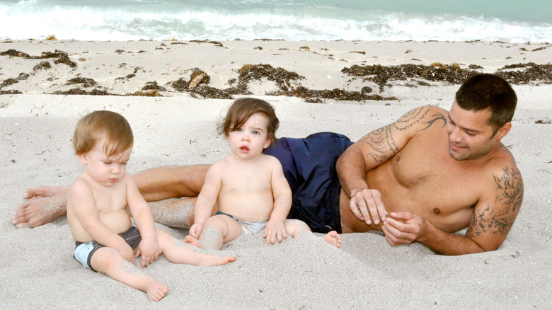 Ricky Martin with his sons Matteo and Valentino