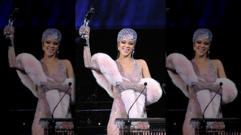 Rihanna in naked dress at CFDAs