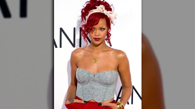 Rihanna with red hair