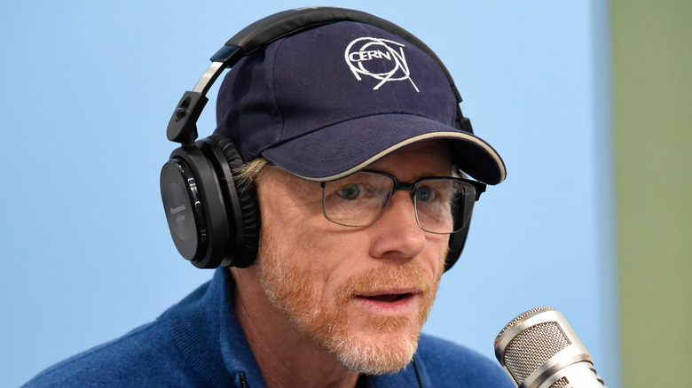 Ron Howard wearing headphones