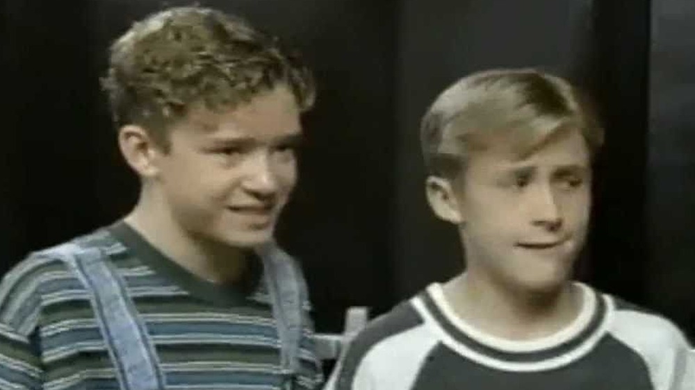 Ryan Gosling and Justin Timberlake making apprehensive faces