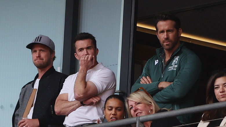 Ryan Reynolds, Rob McElhenney watching Wrexham A.F.C