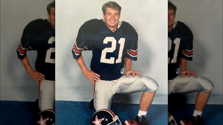 Ryan Seacrest in his high school football outfit