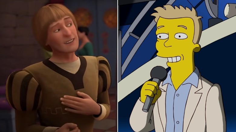 L: Ryan Seacrest in Shrek Forever After, R: Ryan Seacrest on The Simpsons