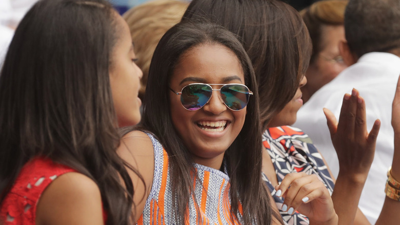 Sasha Obama smiling