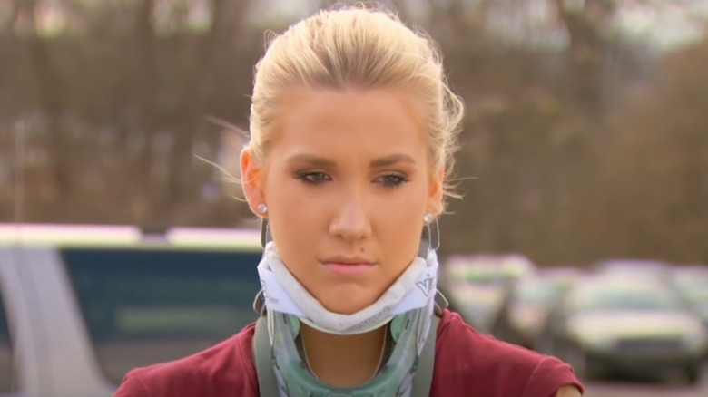 Savannah Chrisley wearing neck brace