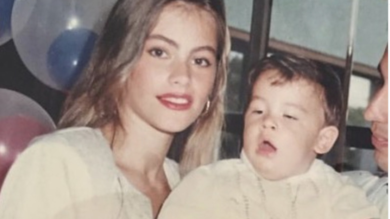 Sofia Vergara with her son