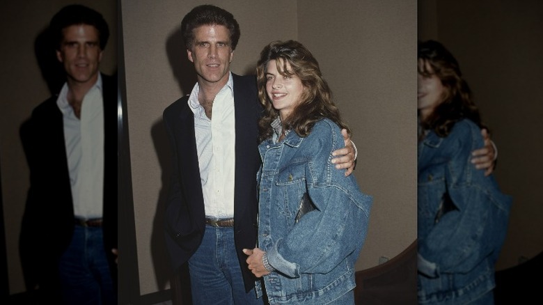 Ted Danson posing with arm around Kirstie Alley