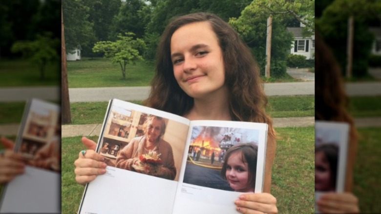 Zoe Roth at a bonfire