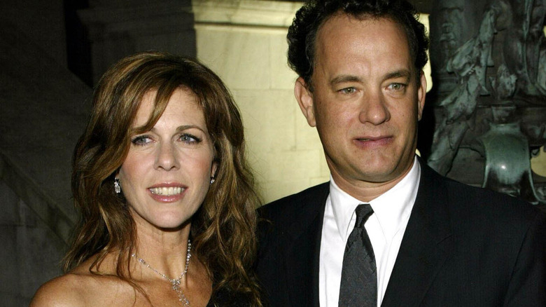 Tom Hanks posing with his wife, Rita Wilson