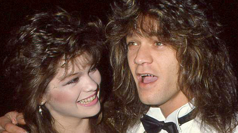 Valerie Bertinelli and Eddie Van Halen smiling