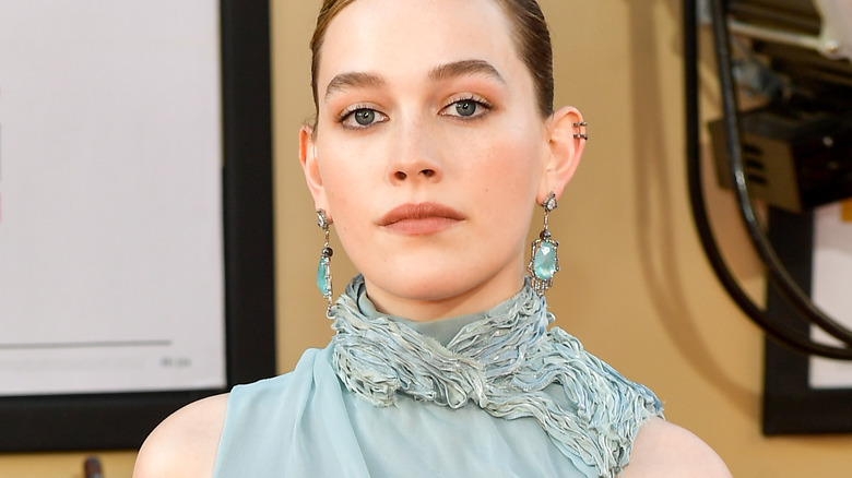 Victoria Pedretti green drop earrings