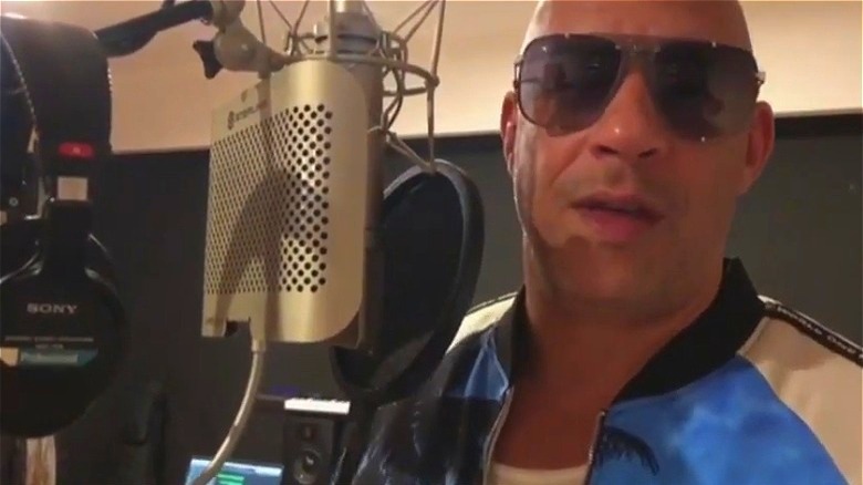 Vin Diesel at microphone