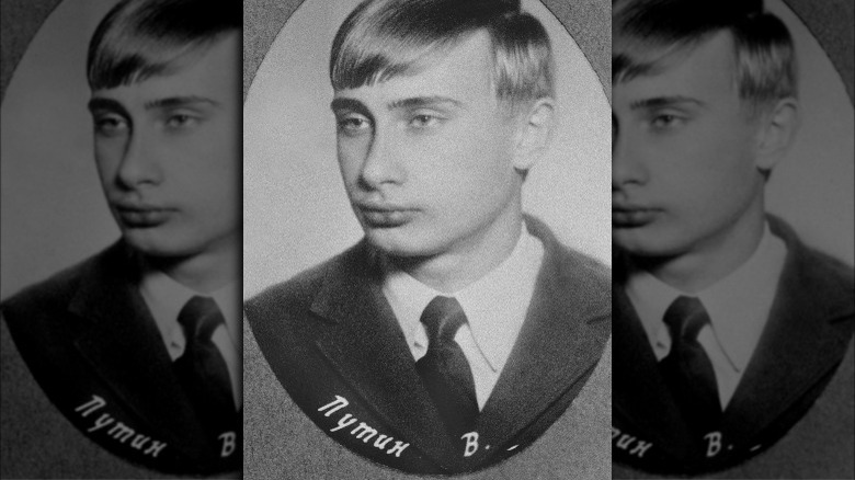 Vladimir Putin in jacket and tie in 1970