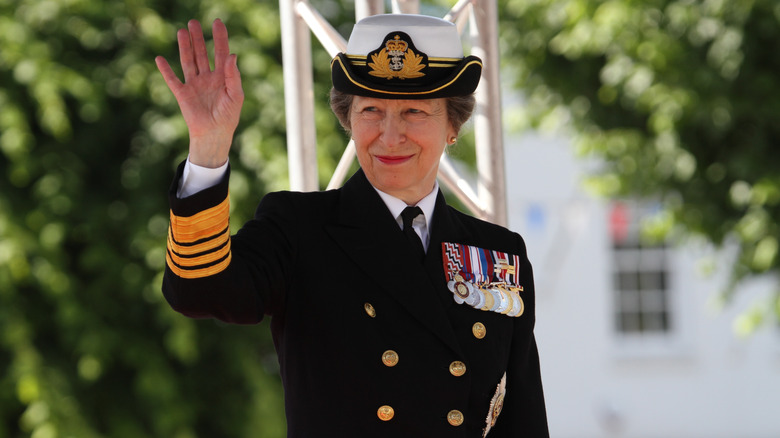 Princess Anne waving