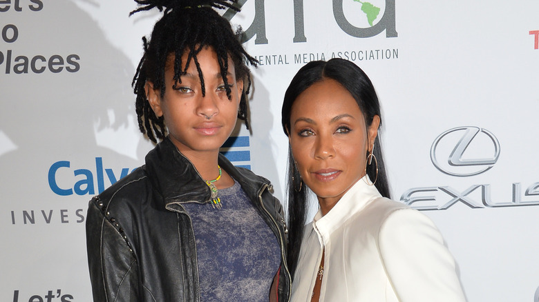 Jada Pinkett Smith posing with Willow Smith