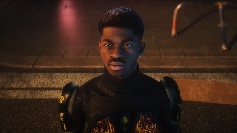 Lil Nas X looking up