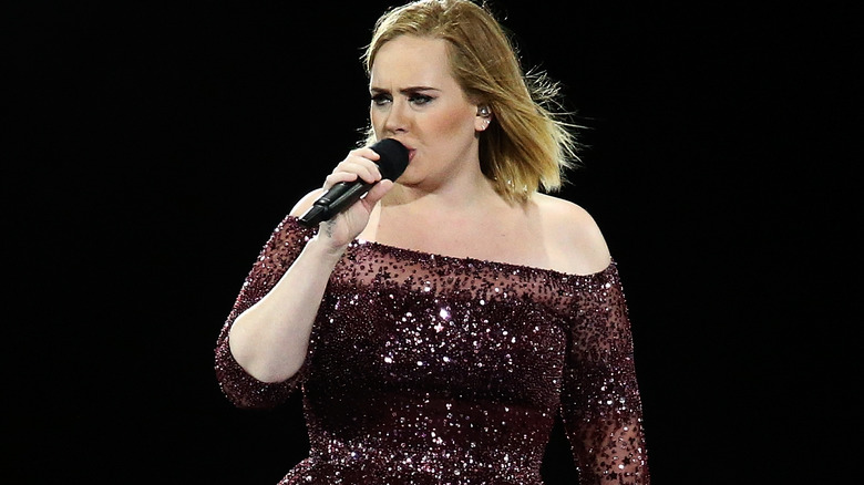 Adele performing