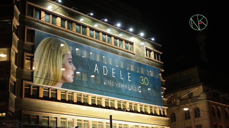 Billboard for Adele's 30 album in Sweden