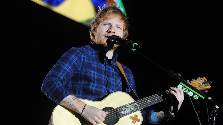 Ed Sheeran performing