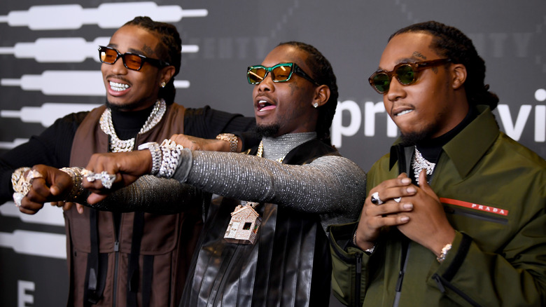 Migos' Quavo, Offset, and Takeoff on the red carpet