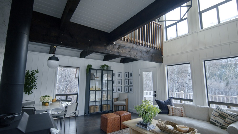 Dream Home Makeover white paint dark beams