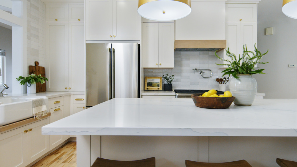 Dream Home Makeover kitchen white gold