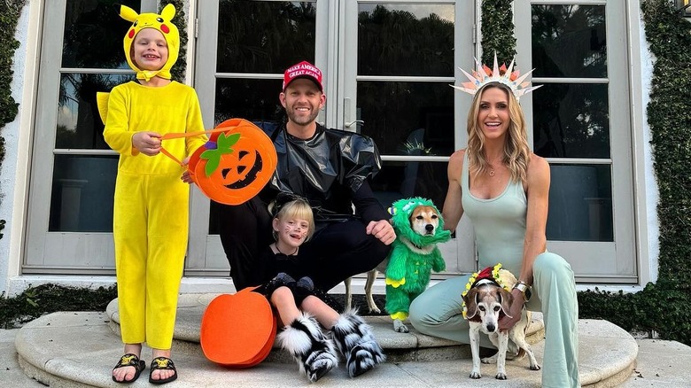 Eric Trump and his family posing on their front steps in their Halloween costumes