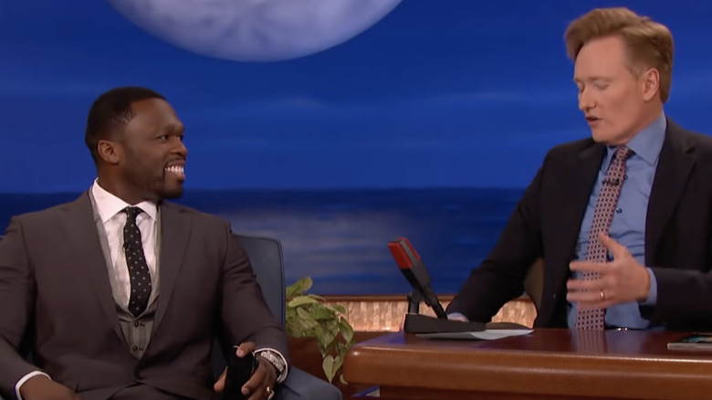 50 Cent and Conan O'Brien talking