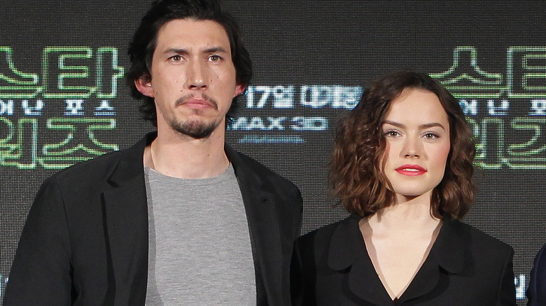 Daisy Ridley and Adam Driver at a 'Star Wars' event