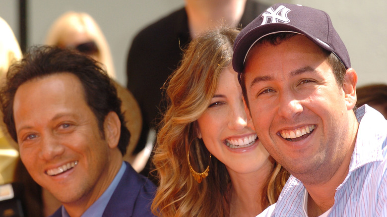 Rob Schneider, Jackie Sandler, Adam Sandler smiling