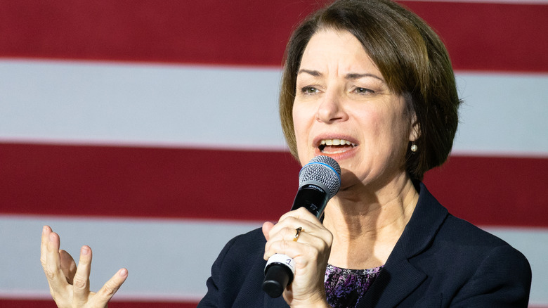 Amy Klobuchar giving speech