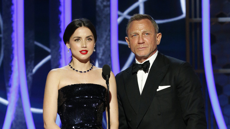 Ana de Armas and Daniel Craig presenting at the 2020 Golden Globe Awards