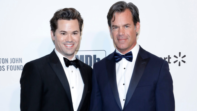 Andrew Rannells and Tuc Watkins on the red carpet 