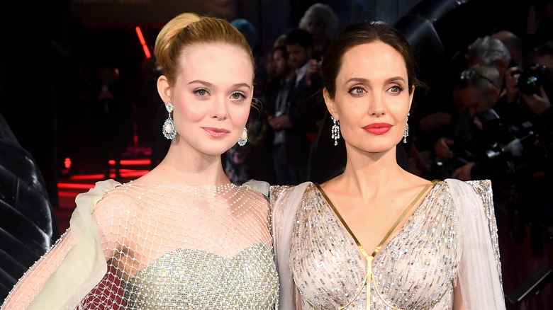 Elle Fanning and Angelina Jolie on the red carpet